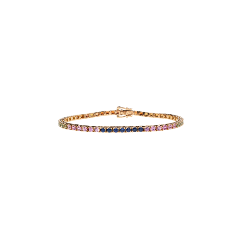 Accedi alla scheda di Bartorelli Italian Jewels BRACCIALE TENNIS RAINBOW IN ORO ROSA CON ZAFFIRI MULTICOLOR - AB0305/MCS
