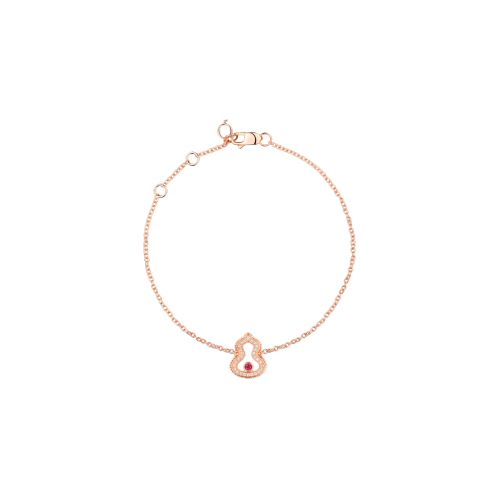 Accedi alla scheda di Qeelin BRACCIALE WULU IN ORO ROSA CON DIAMANTI E RUBINO - WU-040-LGBL-RGDRU2 - WLB40AKRGRU