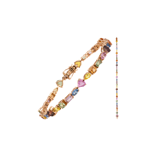 Accedi alla scheda di Bartorelli Italian Jewels BRACCIALE TENNIS IN ORO ROSA CON ZAFFIRI MULTICOLOR - KB1108/MS