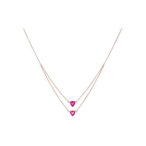 Accedi alla scheda di Bartorelli Italian Jewels COLLANA A DUE FILI IN ORO ROSA CON CUORI IN ZAFFIRI ROSA - C077/2/0