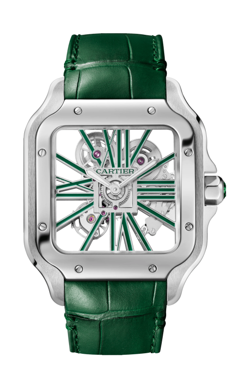 Accedi alla scheda di Cartier SANTOS DE CARTIER, MODELLO GRANDE,  SCHELETRATO, ACCIAIO, MANUALE - WHSA0028