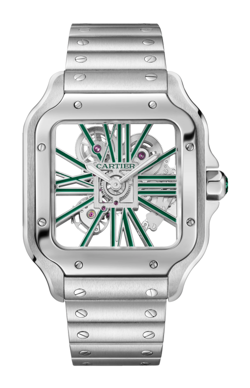 Accedi alla scheda di Cartier SANTOS DE CARTIER, MODELLO GRANDE,  SCHELETRATO, ACCIAIO, MANUALE - WHSA0028