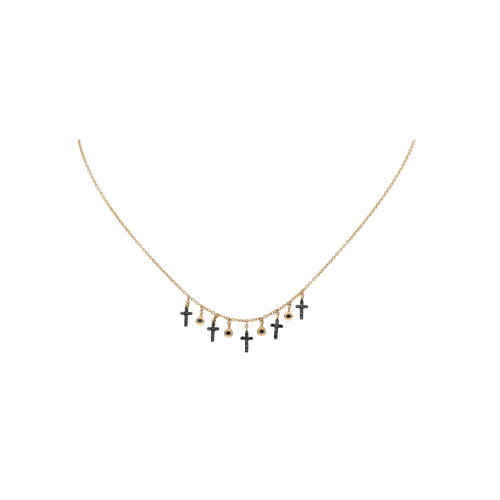 Accedi al prodotto correlato Bartorelli Italian Jewels GIROCOLLO IN ORO ROSA CON CROCI DI DIAMANTI NERI - C054/40/3DN