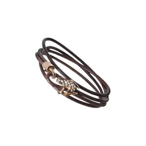 Accedi alla scheda di Dada Arrigoni BRACCIALE HAPPY FROG IN PELLE MARRONE, ORO ROSA E DIAMANTI BROWN - DHF12BRRNDWXM - DHF12BRRNDWXM