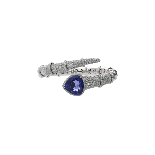 Accedi alla scheda di Bartorelli Italian Jewels BRACCIALE RIGIDO IN ORO BIANCO CON TANZANITE CUORE E PAV&Eacute; DI DIAMANTI - PU4800