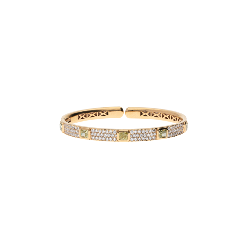 Accedi al prodotto correlato Bartorelli Italian Jewels BRACCIALE RIGIDO IN ORO ROSA CON PAV&Eacute; DI DIAMANTI BIANCHI E DIAMANTI FANCY - 000-4498NS-DF
