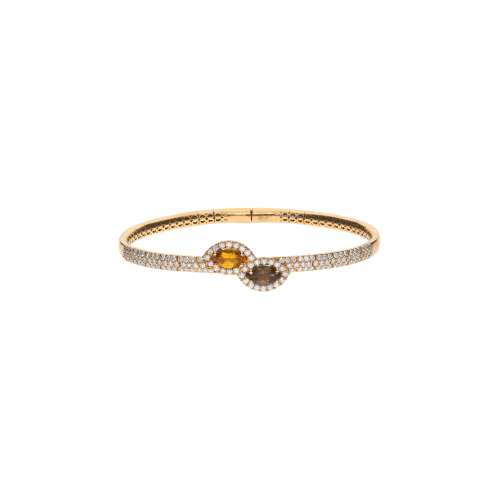 Accedi alla scheda di Bartorelli Italian Jewels BRACCIALE RIGIDO IN ORO ROSA CON QUARZO CITRINO, QUARZO FUM&Eacute;  E PAV&Eacute; DI DIAMANTI - 1PU1482088/1