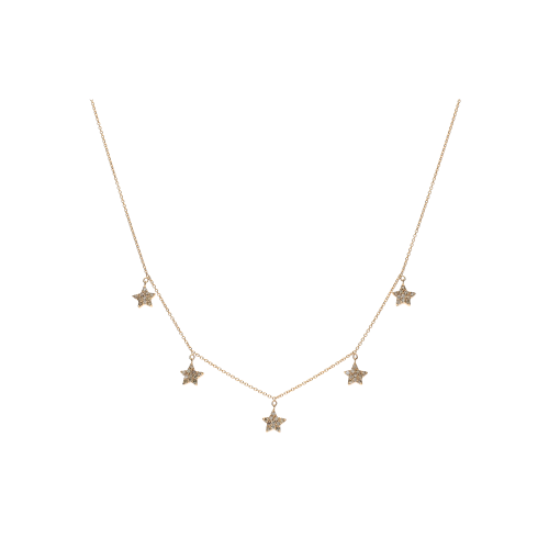 Accedi alla scheda di Bartorelli Italian Jewels COLLANA  IN ORO ROSA CON STELLE IN PAV&Eacute; DI DIAMANTI BROWN - C054/13-OR-DB