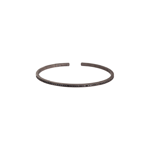 Accedi al prodotto correlato Mano | J . BRACCIALE UOMO LOOP A MOLLA  IN TITANIO TUTTO INCASSATO CON DIAMANTI BLACK - SPRBRTBBRT - SPRBRTBBRT