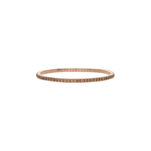 Accedi alla scheda di Mano | J . BRACCIALE UOMO TENNIS ELASTICO IN ORO ROSSO E DIAMANTI BROWN - TENBRORBROWOR9KT - TENBRORBROWOR9KT