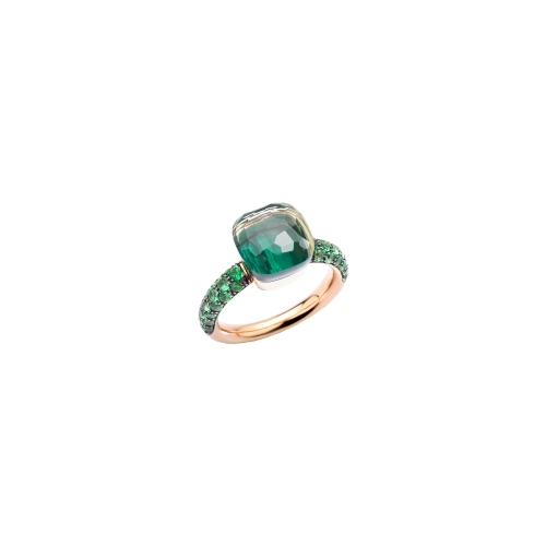 Accedi alla scheda di Pomellato ANELLO NUDO CLASSIC IN ORO BIANCO E ORO ROSA RODIATO NERO CON PRASIOLITE, MALACHITE, TSAVORITE - PAB9040O6BKRTZMPA - PAB9040O6BKRTZMPA