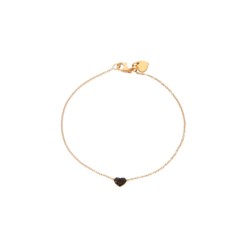 Accedi alla scheda di Bartorelli Italian Jewels BRACCIALE IN ORO ROSA CON CUORE  IN PAV&Eacute; DI DIAMANTI NERI - 222923