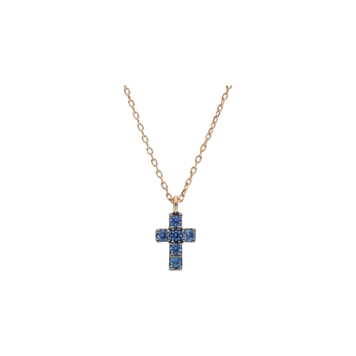 Accedi al prodotto correlato Bartorelli Italian Jewels COLLANA IN ORO ROSA CON CROCE DI ZAFFIRI BLU - 247055