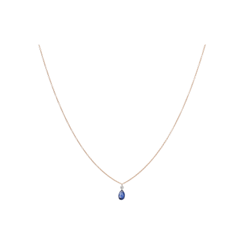 Accedi alla scheda di Bartorelli Italian Jewels GIROCOLLO IN ORO ROSA CON ZAFFIRO BLU E DIAMANTE - C069/22-S0