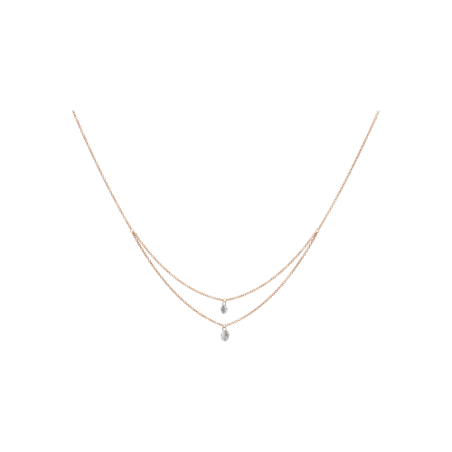 Accedi alla scheda di Bartorelli Italian Jewels COLLANA A DOPPIO FILO IN ORO ROSA CON DIAMANTI - C058/19/2-S0