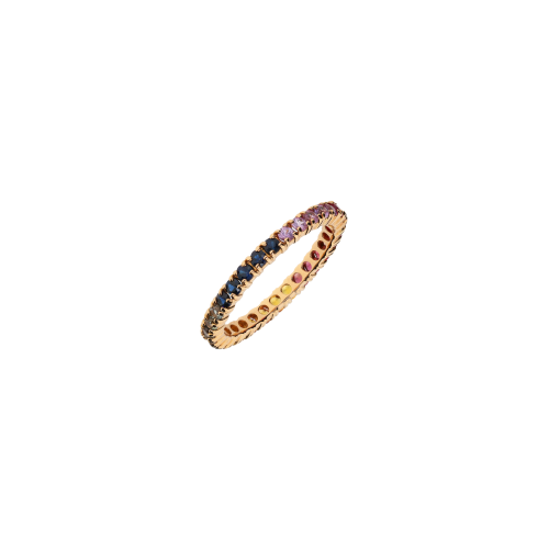 Accedi alla scheda di Bartorelli Italian Jewels ANELLO VERETTA RAINBOW IN ORO ROSA CON ZAFFIRI MULTICOLOR - KR1017/MS