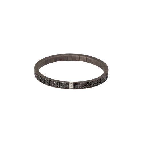 Accedi alla scheda di Mano | J . BRACCIALE LOOP IN TITANIO, DIAMANTI BLACK, ORO BIANCO 18 KT E DIAMANTI WHITE - SPRBRT53WBR - SPRBRT53WBR