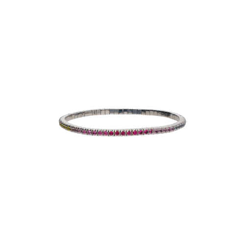 Accedi al prodotto correlato Mano | J . BRACCIALE TENNIS ELASTICO IN ORO BIANCO E ZAFFIRI MULTICOLOR - TENBROBZAMUL9KT - TENBROBZAMUL9KT