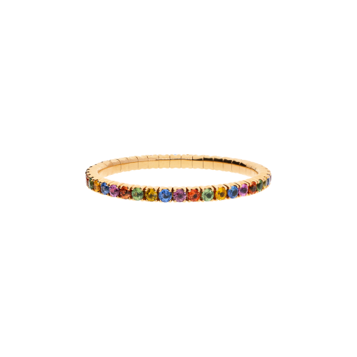 Accedi alla scheda di Bartorelli Italian Jewels BRACCIALE TENNIS ELASTICO RAINBOW IN ORO ROSA E ZAFFIRI MULTICOLOR - 1PU1790011/42/9