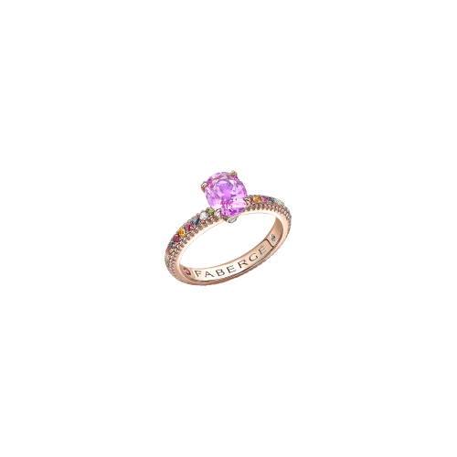 Accedi al prodotto correlato Faberg&eacute; ANELLO COLOURS OF LOVE IN ORO ROSA CON ZAFFIRO ROSA E PIETRE PREZIOSE MULTICOLOR - 831RG2978