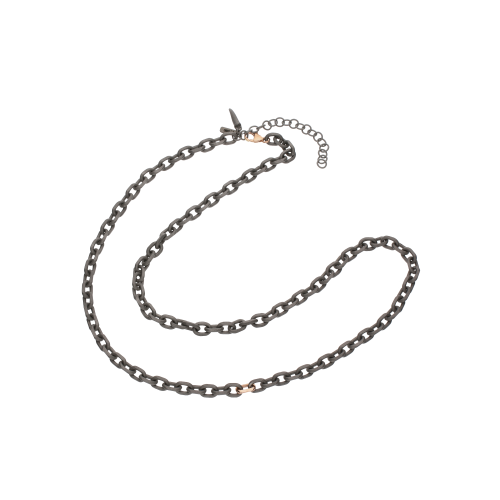 Accedi alla scheda di Mano | J . COLLANA IN TITANIO CON MOSCHETTONE E UNA MAGLIA IN ORO ROSSO - CATGIRT1OR