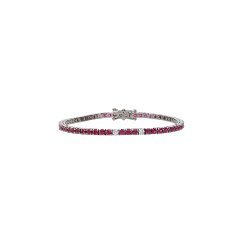 Accedi alla scheda di Bartorelli Italian Jewels BRACCIALE TENNIS IN ORO BIANCO CON RUBINI E DIAMANTI BIANCHI - 329-PRE-E