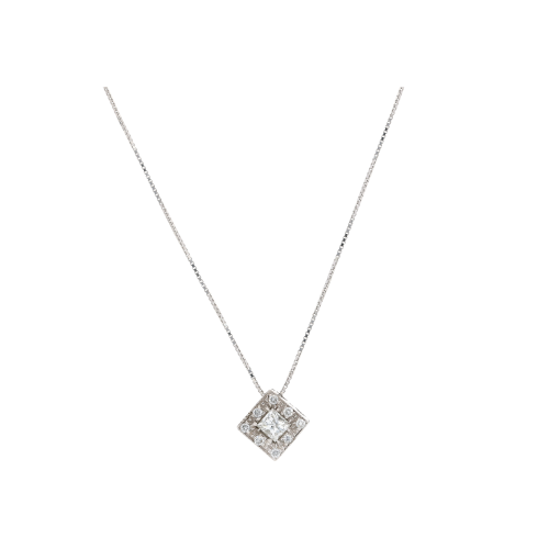 Accedi al prodotto correlato Bartorelli Italian Jewels COLLANA IN ORO BIANCO E PENDENTE CON DIAMANTE CENTRALE E PAV&Eacute; DI DIAMANTI - BACO0055