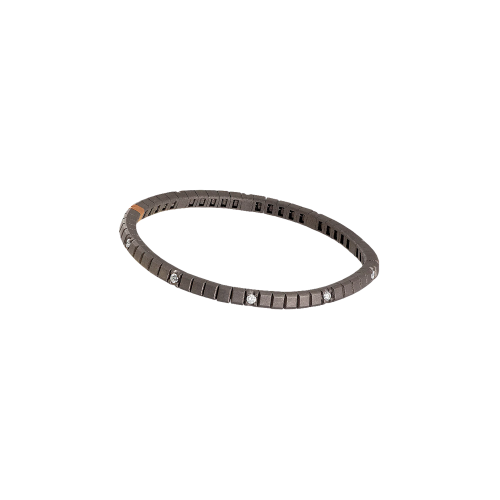 Accedi alla scheda di Mano | J . BRACCIALE TENNIS LINEA ELASTICA IN TITANIO, ORO ROSSO 18 KT E 10 DIAMANTI WHITE DA 5 PUNTI - TENBRT11WRGBR5PT