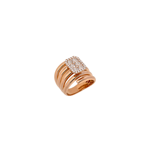 Accedi alla scheda di Bartorelli Italian Jewels ANELLO FASCIA ALTA ORO ROSA CON ELEMENTO CENTRALE DI DIAMANTI BIANCHI - 1AN0271660/1