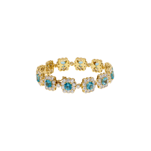 Accedi alla scheda di Bartorelli Italian Jewels BRACCIALE MORBIDO ROSETTE IN ORO GIALLO CON DIAMANTI E APATITE - 1PU0032278/4