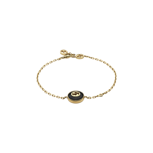 Accedi alla scheda di Gucci BRACCIALE A CATENA GUCCI INTERLOCKING IN ORO GIALLO E ONICE - YBA786556001