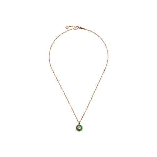 Accedi alla scheda di Gucci COLLANA A CATENA GUCCI INTERLOCKING IN ORO ROSA E AGATA VERDE - YBB789340002