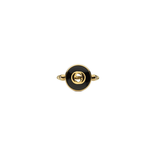 Accedi alla scheda di Gucci ANELLO GUCCI INTERLOCKING IN ORO GIALLO E ONICE - YBC786547001