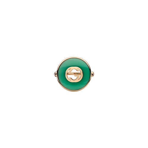 Accedi alla scheda di Gucci ANELLO GUCCI INTERLOCKING GRANDE IN ORO ROSA E AGATA VERDE - YBC786604002