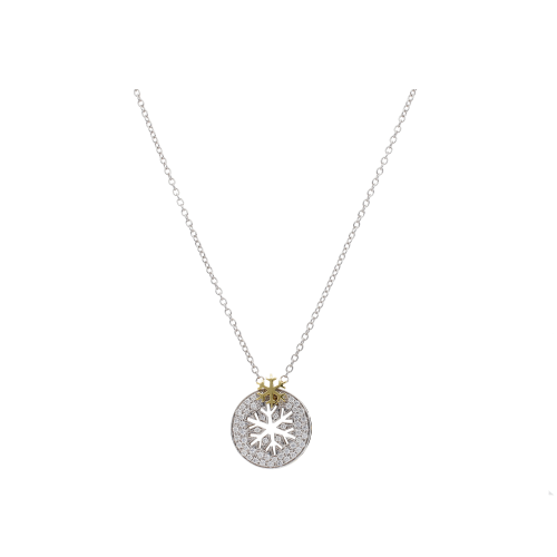 Accedi al prodotto correlato Bartorelli Italian Jewels COLLANA FIOCCO DI NEVE IN ORO BIANCO E ORO GIALLO CON PENDENTE FIOCCO DI NEVE TRAFORATO IN PAV&Eacute; DI DIAMANTI - BACO0057