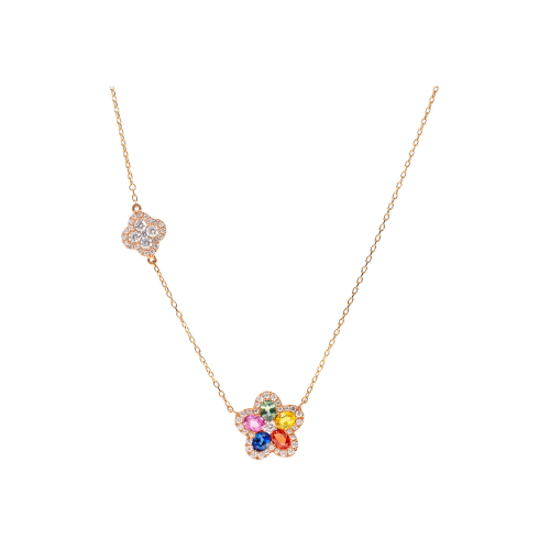 Accedi al prodotto correlato Bartorelli Italian Jewels GIROCOLLO IN ORO ROSA CON ZAFFIRI MULTICOLOR E DIAMANTI BIANCHI - KP1190/MS