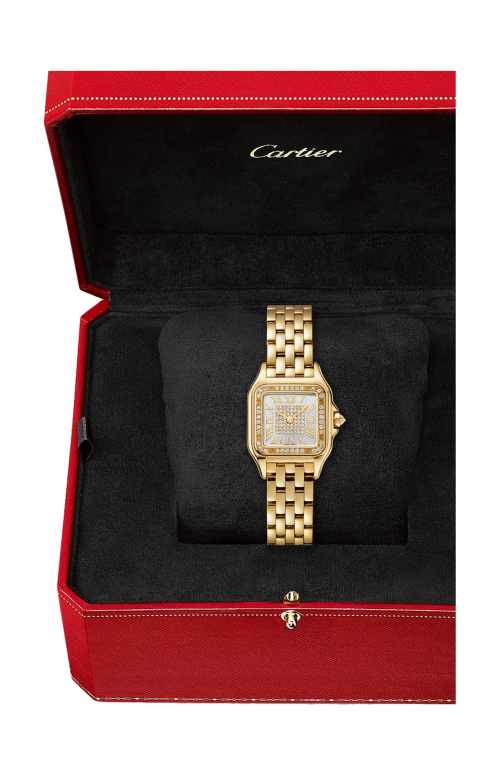 Accedi al prodotto correlato Cartier PANTH&Egrave;RE DE CARTIER MODELLO PICCOLO, ORO GIALLO, DIAMANTI, QUARZO - WJPN0094