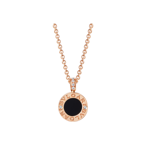 Accedi alla scheda di Bulgari PENDENTE BVLGARI BVLGARI CON CATENA IN ORO ROSA 18 KT, MADREPERLA, ONICE E PAVE' DI DIAMANTI - LUNGHEZZA 39-44 CM - CL856190