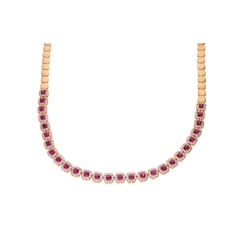 Accedi alla scheda di Bartorelli Italian Jewels GIROCOLLO IN ORO ROSA CON ROSETTE IN DIAMANTI E RODOLITE - 1GA0030893/3