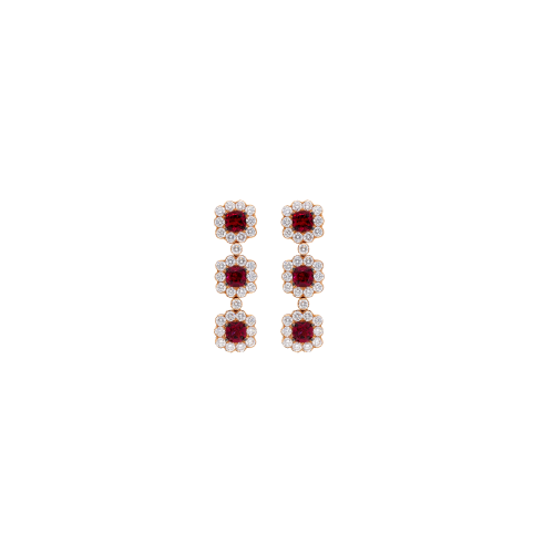 Accedi alla scheda di Bartorelli Italian Jewels ORECCHINI PENDENTI IN ORO ROSA CON ROSETTE IN DIAMANTI E RODOLITI - 1PE0031600/1