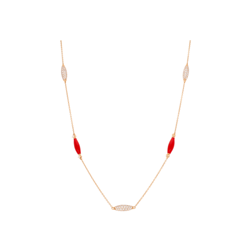 Accedi alla scheda di Bartorelli Italian Jewels COLLANA IN ORO ROSA CON ELEMENTI DI CORALLO ED ELEMENTI IN PAV&Eacute; DI DIAMANTI - VN29812DERDP