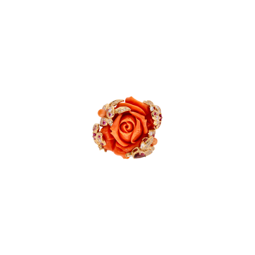 Accedi alla scheda di Bartorelli Italian Jewels ANELLO IN ORO ROSA CON ROSA IN CORALLO, DIAMANTI, RUBINI, ZAFFIRI ROSA E TORMALINE ROSA - QRKG01733DSPPTCOP