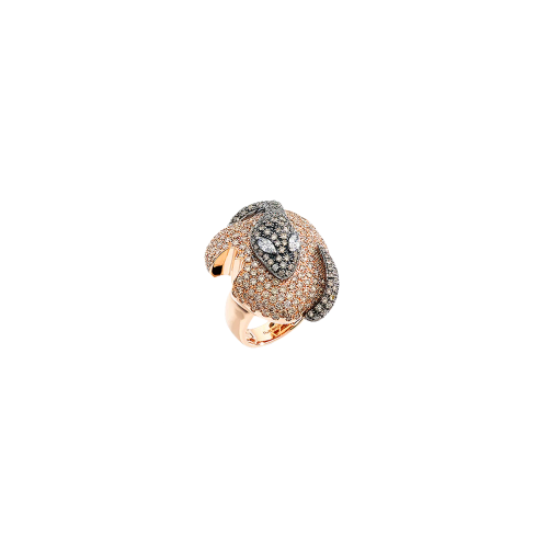 Accedi alla scheda di Dada Arrigoni ANELLO MALAFEMMINA MEDIO IN ORO ROSA E RODIO NERO FULL PAV&Eacute; DI DIAMANTI BROWN E DIAMANTI BIANCHI - DMF01ANRNDWDWDI