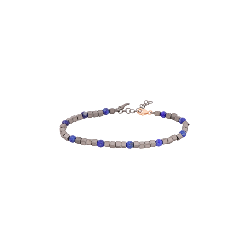 Accedi alla scheda di Mano | J . BRACCIALE UOMO IN TITANIO, LAPIS E ORO ROSSO 9 KT - MINBRT10LAPCUP
