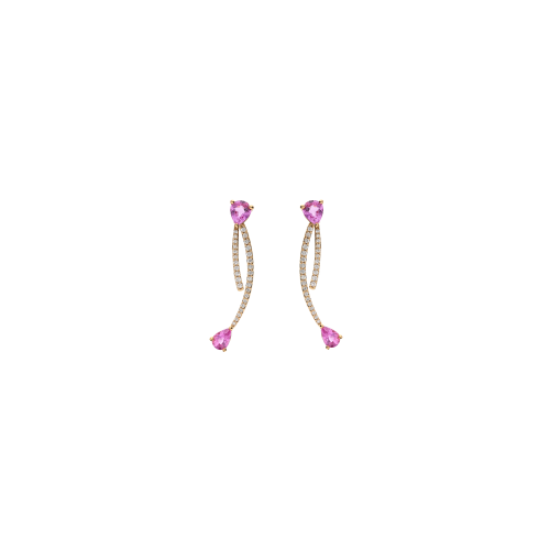 Accedi alla scheda di Bartorelli Italian Jewels ORECCHINI PENDENTI IN ORO ROSA CON DIAMANTI BIANCHI E ZAFFIRI ROSA - VEH04963DSPP