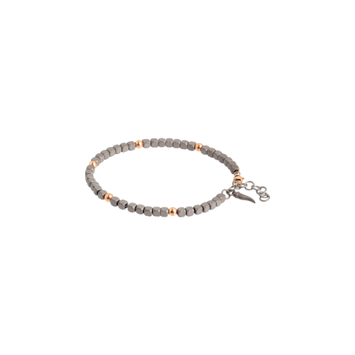 Accedi alla scheda di Mano | J . BRACCIALE UOMO IN TITANIO E 5 SFERE IN ORO ROSSO 9KT - MINBRT5SFRGCUP