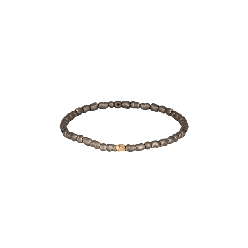 Accedi alla scheda di Mano | J . BRACCIALE UOMO A MOLLA CON SASSI PICCOLI IN TITANIO E UN SASSO IN ORO ROSSO 9 KT - SPRPEPSMBRT1RG