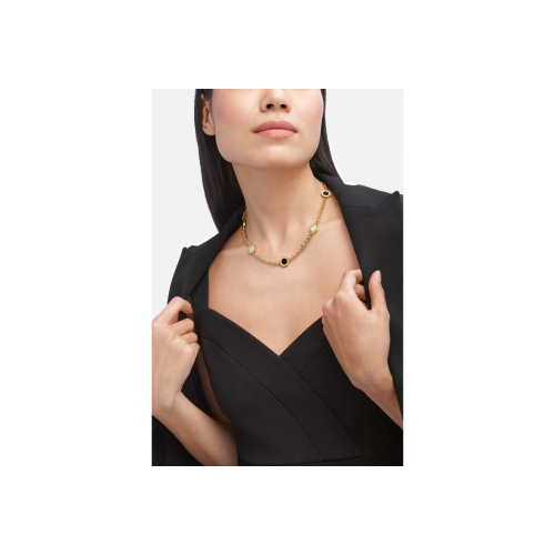 Accedi alla scheda di Bulgari COLLANA BVLGARI BVLGARI 50TH ANNIVERSARY IN ORO GIALLO CON ELEMENTI IN MADREPERLA E ONICE - CL860454