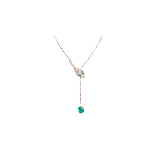 Accedi alla scheda di Dada Arrigoni COLLANA  MALAFEMMINA IN ORO ROSA, DIAMANTI, SMERALDI E GIADA VERDE - DMF01CARRDIGDSM