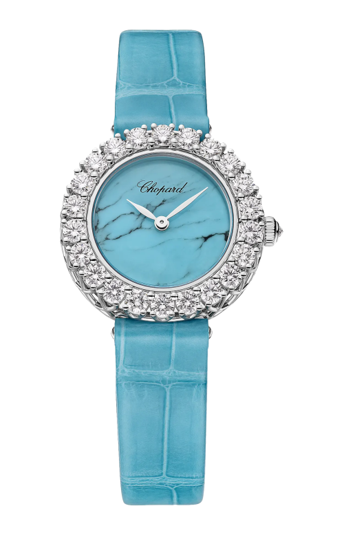 Accedi alla scheda di Chopard L'HEURE DU DIAMANT ROUND 26 MM, MANUALE, ORO ETICO BIANCO, DIAMANTI - 13A178